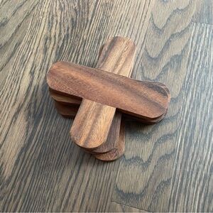 Set of 4 “X” Wood Coasters